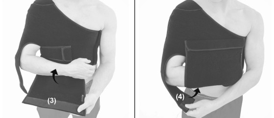 Закрепите переднюю часть ортеза и локтевую липучку