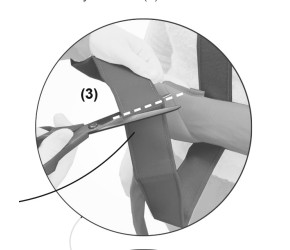 При необходимости отрежьте лишнюю длину (3).