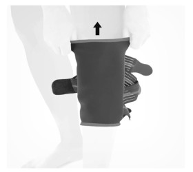 Наденьте ортез на ногу