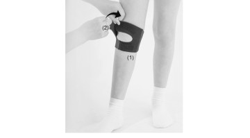    2) Застегните липучку (1) и (2)