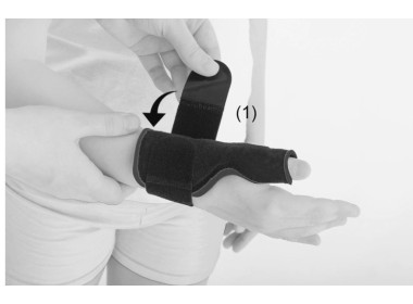 2) Застегните липучку (1)